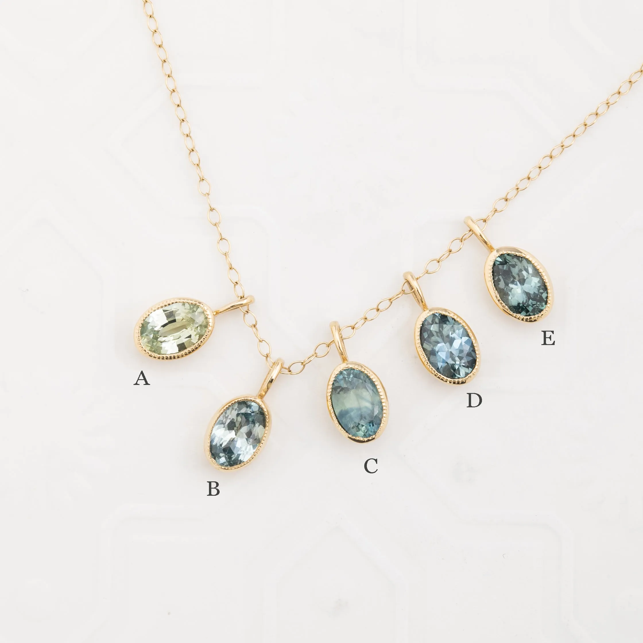 Blue Montana Sapphire Bezel Set Charm Necklace (One of a kind)