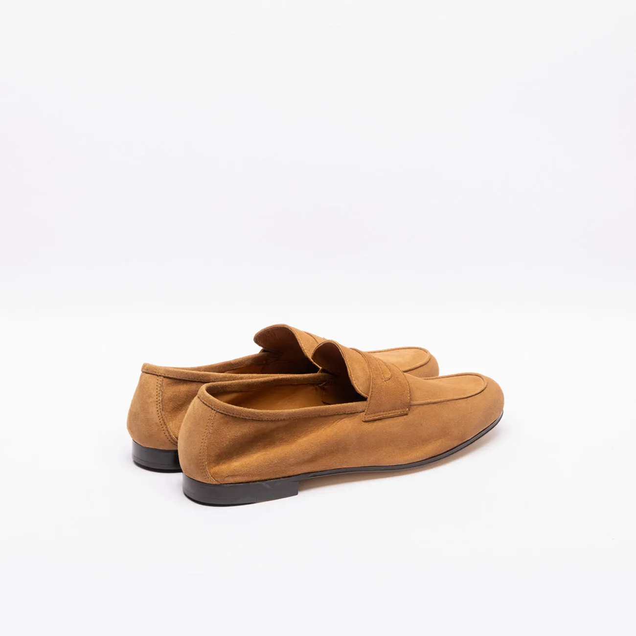 Borghini Borghini unlined cognac suede penny loafer