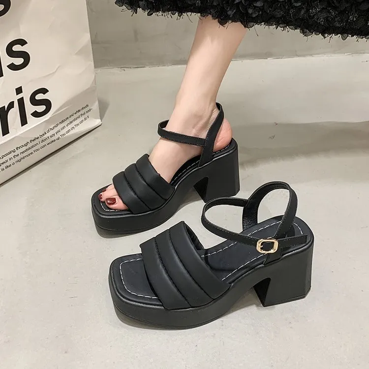 Designers Luxury Fashion Leather Platform Sandals White Summer Women's Heels