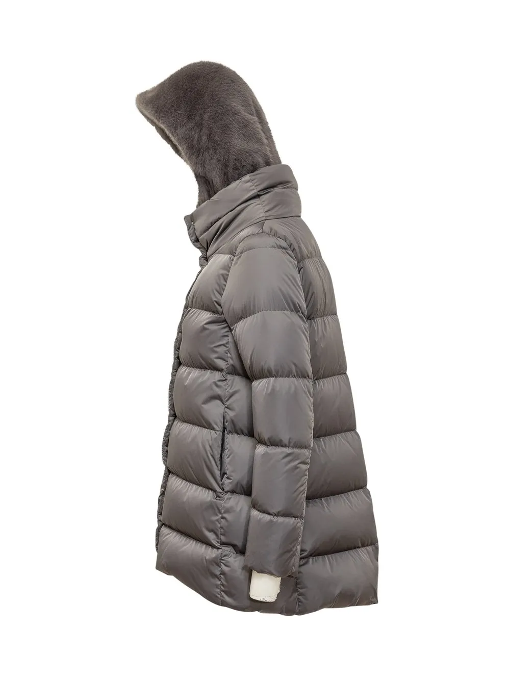 Down Jacket with Teddy Effect Hood