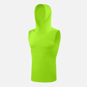 Lizard Green Sleeveless Compression Hoodie