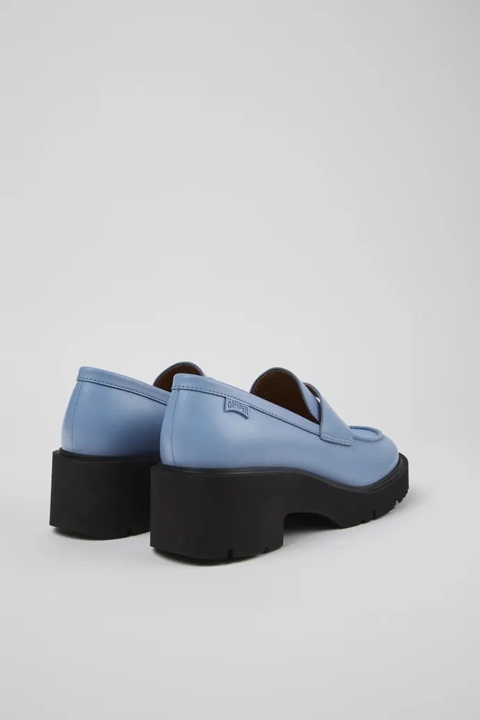 Milah Blue Leather Loafer for Women