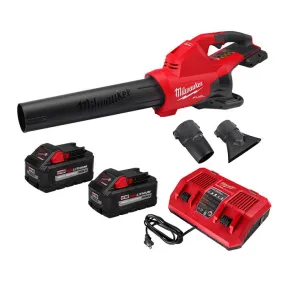 Milwaukee M18 FUEL Dual-Battery Blower plus (2) M18 REDLITHIUM HIGH OUTPUT XC 8.0Ah Batteries and Dual Bay Rapid Charger