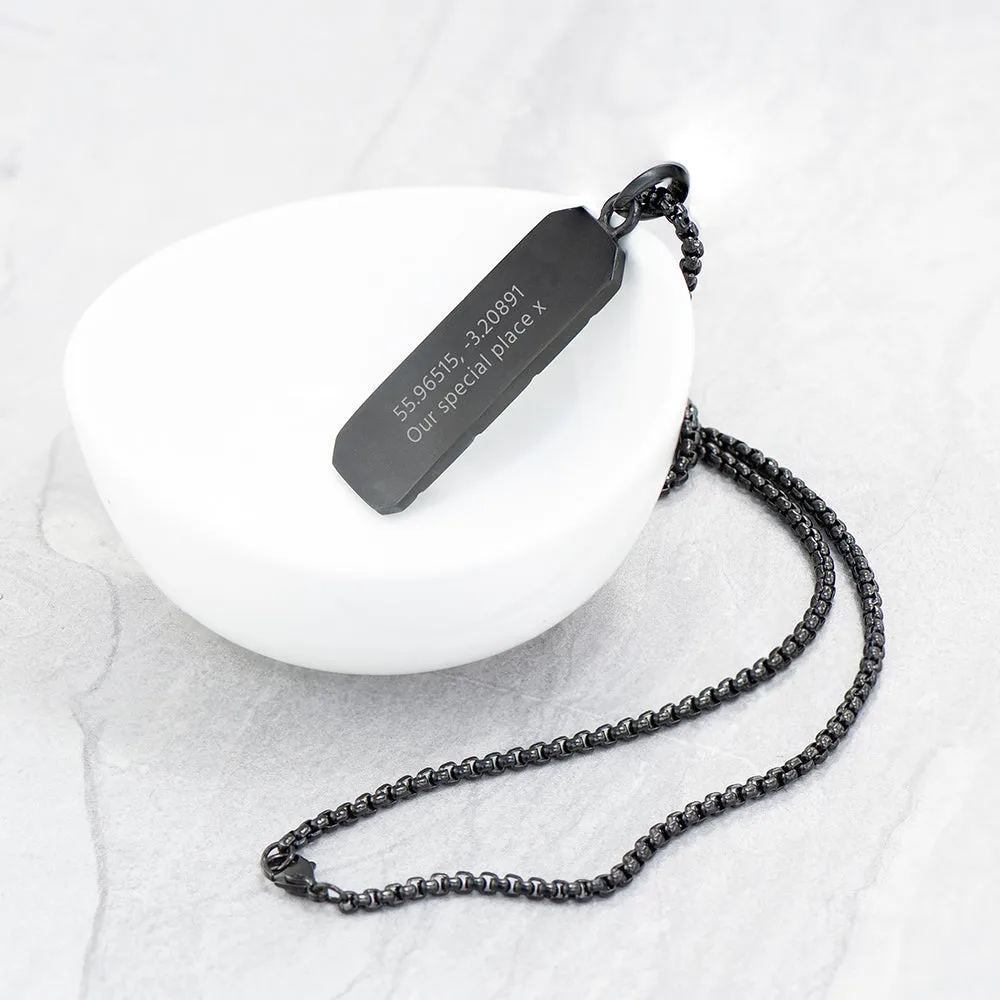 Personalised Men's Tyretread Stone Necklace