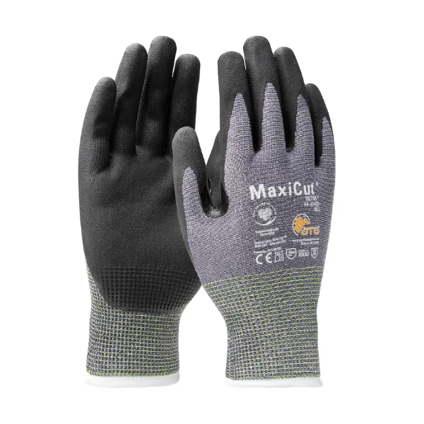 PIP 44-4745D MaxiCut Ultra - Premium Nitrile Coated MicroFoam Grip on Palm and Fingers, Touchscreen Compatible, Gray, (Dozen)