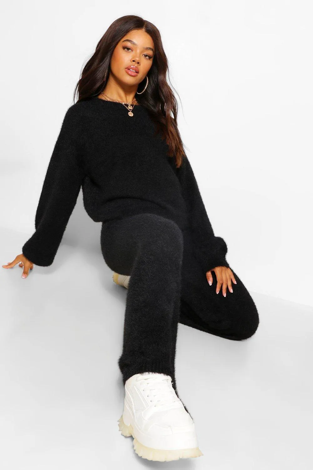 Premium Fluffy Knit Two-Piece