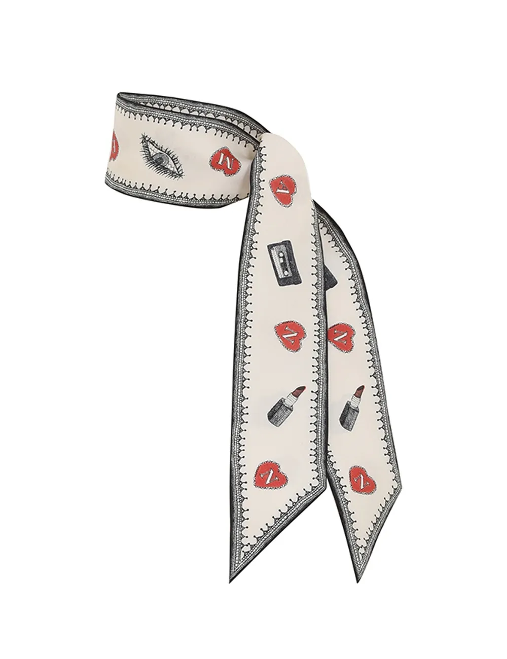 Printed Silk Ribbon Scarf