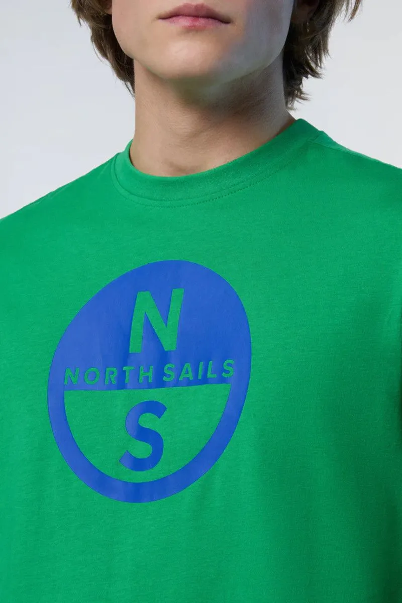 T-shirt con maxi logo uomo Verde