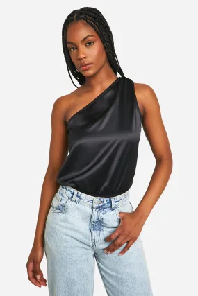 Tall Heavy Satin One Shoulder Bodysuit